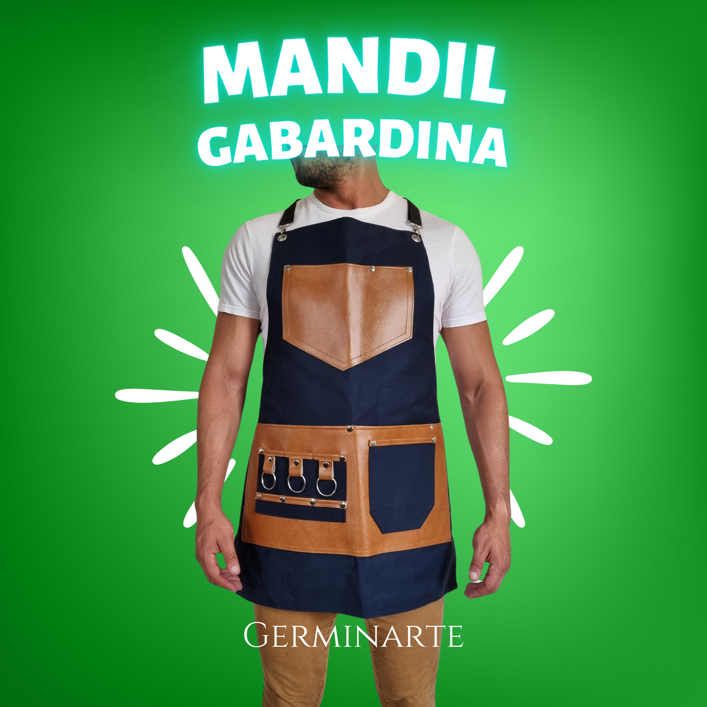 Mandil de Gabardina Azul Marino