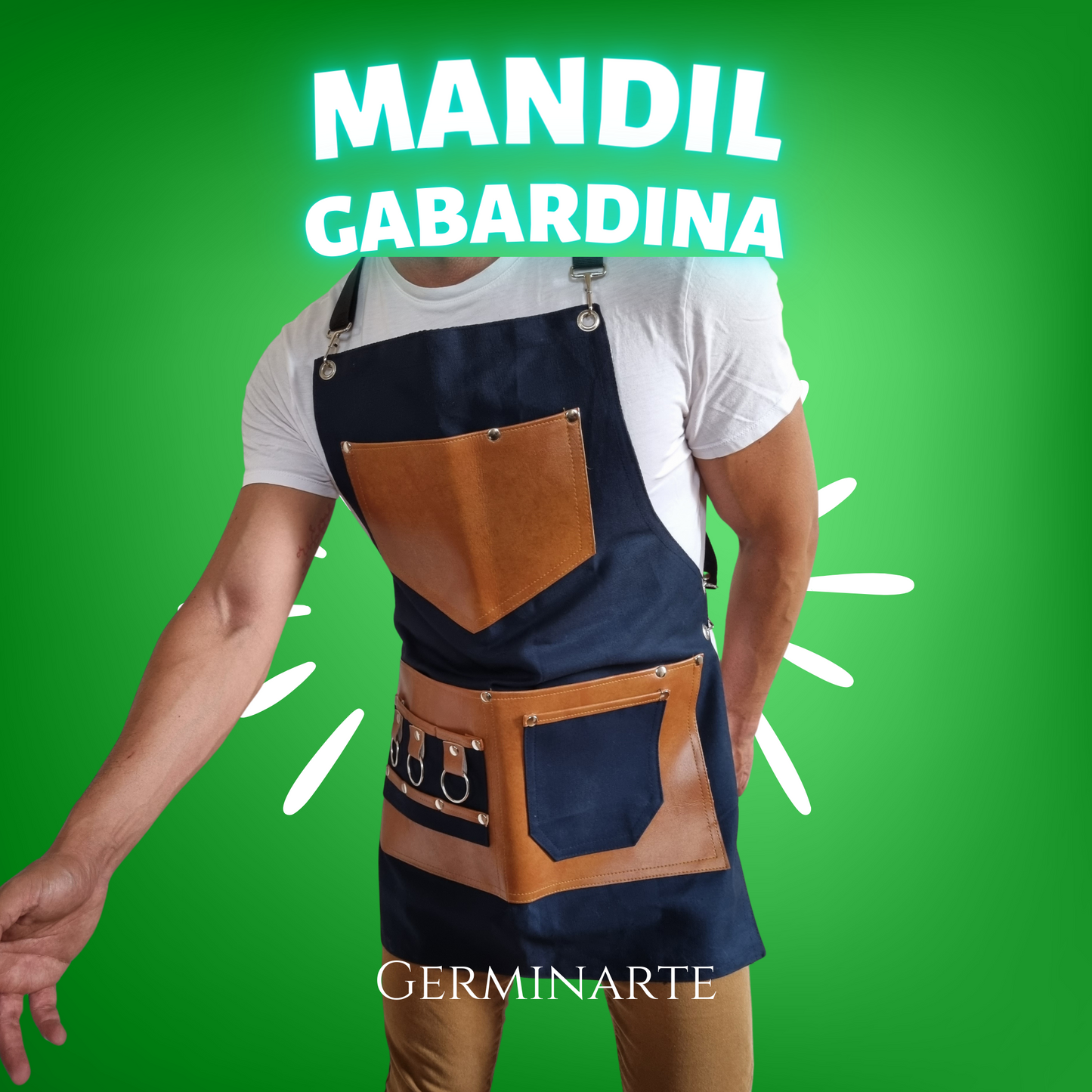 Mandil de Gabardina Azul Marino